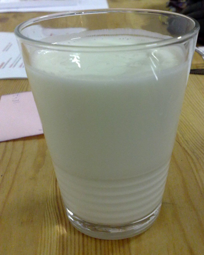 A glass of fresh kefir
